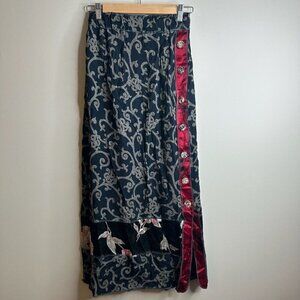 VTG Nothing Matches Maxi Skirt XS/S Mixed Fabrics Boho Art to Wear Artsy Hippie